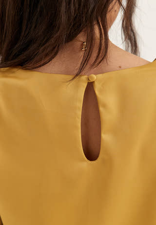 Ruched Satin Maxi Dress