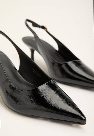 Pointy Slingback Black