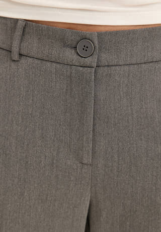 Mid Waist Flared Suit Trousers Grey