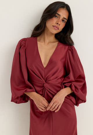 Yasthea Ls Long Dress Red