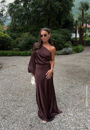 One Shoulder Satin Gown