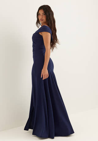 Bardot Pleat Maxi With Split