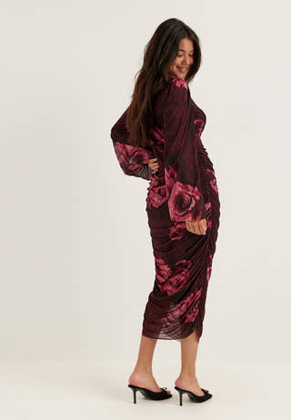 Mesh Wrap Ankle Dress