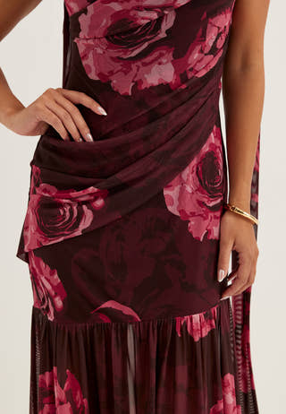 Scarf Mesh Ankle Dress