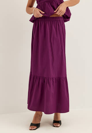 Flounce Detail Cotton Skirt