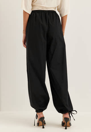 Tie Detail Cotton Trousers