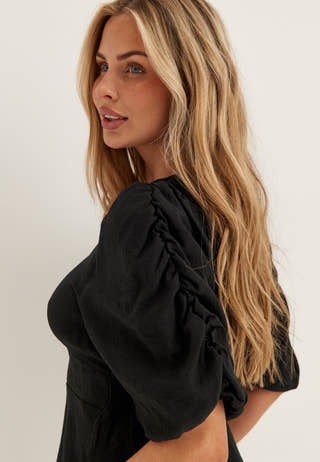 Short Sleeve Puff Blouse