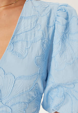 V-neck Bubble Hem Short Dress