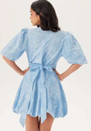 V-neck Bubble Hem Short Dress