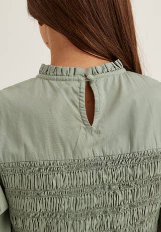 Smock Short Sleeve Cotton Dress