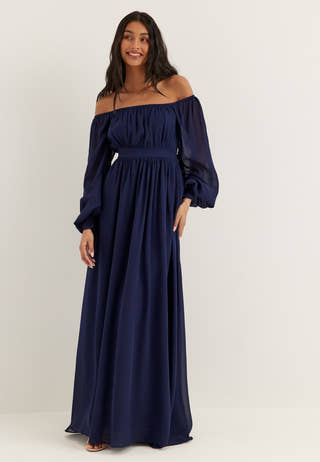 Multi Way Chiffon Maxi Dress Blue