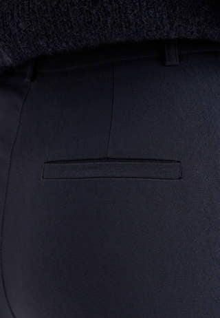 High Waist Stretchy Front Pocket Trousers Blue