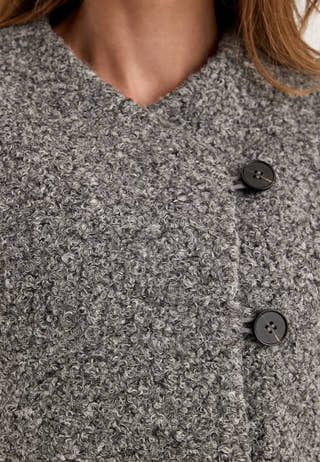 Bouclé Short Jacket Grey