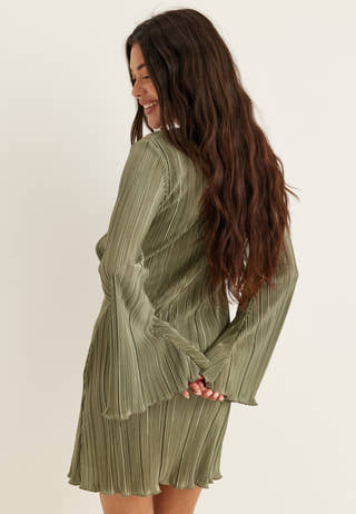 Short Pleated Frill Dress