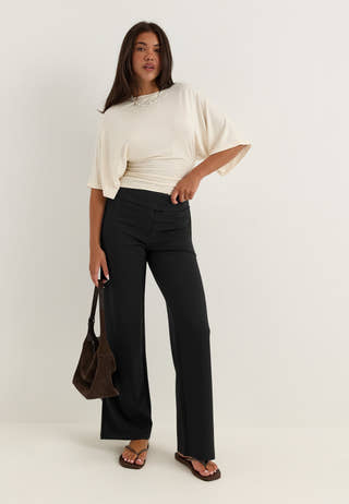 Soft Suit Wide Trousers Black