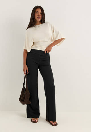 Soft Suit Wide Trousers Black