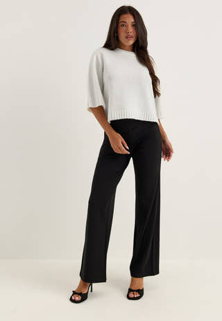 Soft Suit Wide Trousers Black