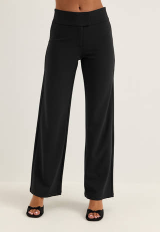 Soft Suit Wide Trousers Black