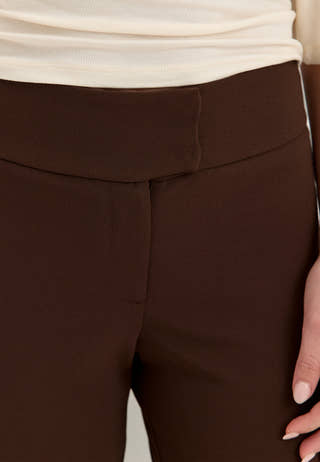Soft Suit Flared Trousers Brown