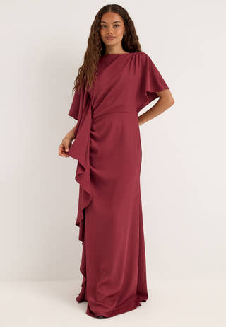 Draped Flounce Gown
