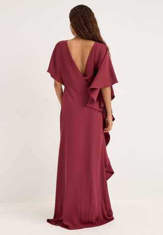 Draped Flounce Gown