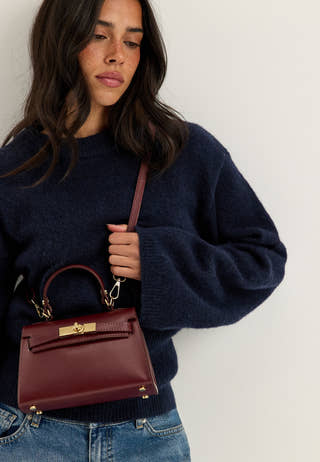 Trento Leather Handbag Red