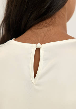 Satin Scarf Blouse White