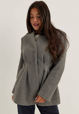 Shaped Short Coat Grey