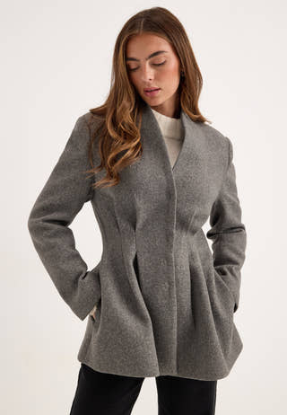 Shaped Short Coat Grey