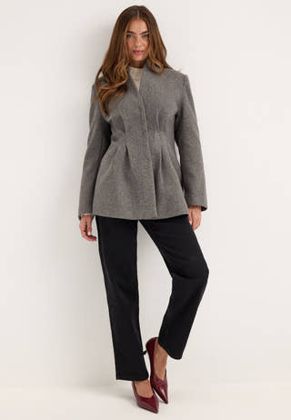 Shaped Short Coat Grey