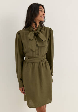 Tie Detail Dress Green