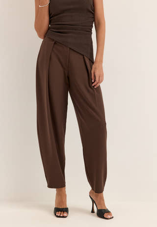 Soft Suit Barrel Pants Brown