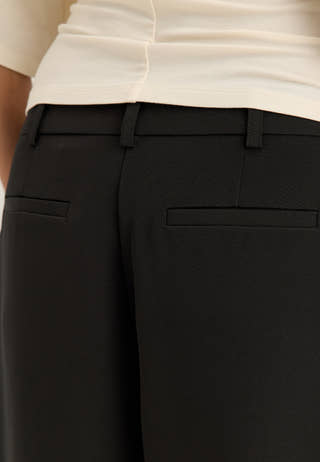 Mid Waist Barrel Trousers Black