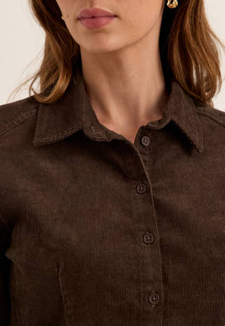 Corduroy Shaped Shirt Brown