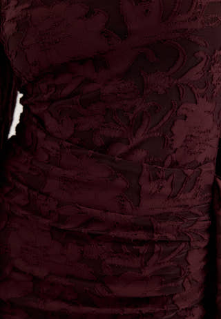 Balloon Sleeve Soft Jacquard Gown Purple