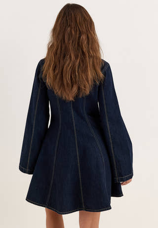 Denim Mini Dress Blue
