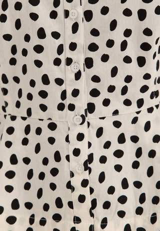 Peplum Cotton Shirt Patterned