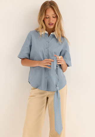 Vilinna 2/4 SHIRT W. TIE SHIRT Striped
