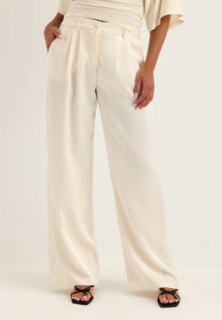 Satin Trousers White