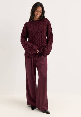 Satin Trousers Purple