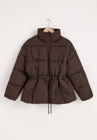 Padded Puffer Jacket Brown