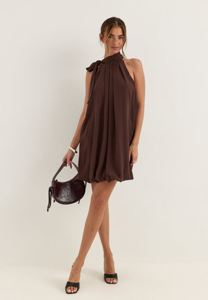 Balloon Tie Dress Purple