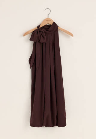 Balloon Tie Dress Purple