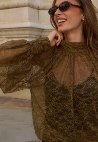 High Neck Lace Blouse