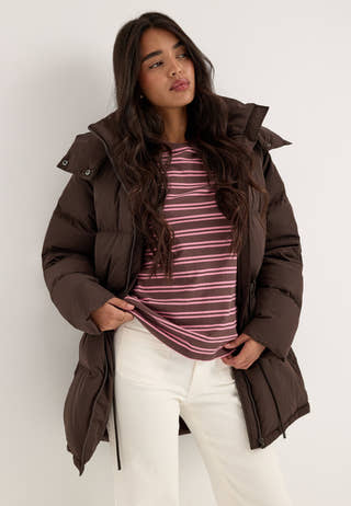 Padded Down Jacket Brown
