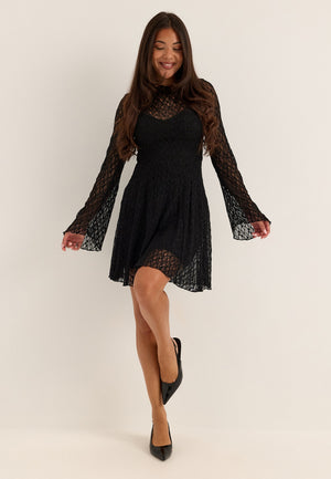Lace Mini Dress Black