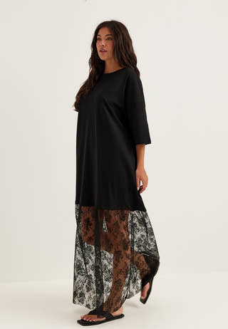 Vikata S/S OVERSIZE LACE DRESS