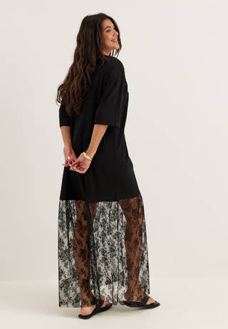 Vikata S/S OVERSIZE LACE DRESS