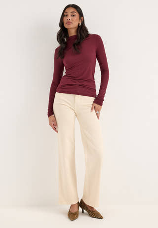 Long Sleeve Modal Top Red