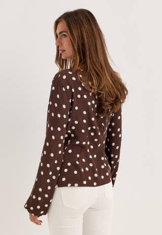 Vmelisa L/S V-NECK BUTTON TOP White